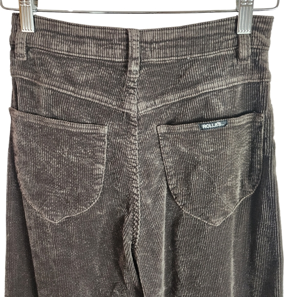 Rolla's ELLE SUPER FLARE Hi Rise Brown Corduroy Relaxed US Size 27 Aussie Size 9 - Picture 6 of 16